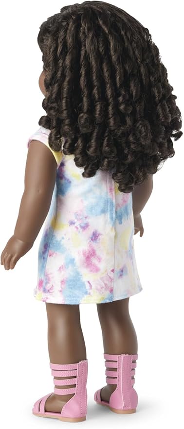 American Girl Truly Me 18-inch Doll #106 with Brown Eyes, Black-Brown Hair, Very Deep Skin, T-shirt Dress, For Ages 6+