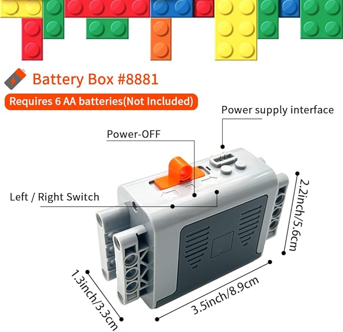 5-in-1 Motor Kit Compatible with Lego Technic：M Motor,Battery Box,2.4G Receiver,Remote Control， with Building Block Tool Kit：Brick Separator, Multi-Use Hammer, Block Pliers