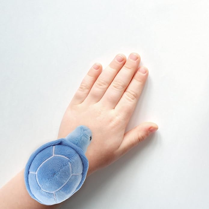 Animals Slap Bracelet Turtle Snap Bands Plush Slap Wristband Stuffed Animal Slap Plush Hug Slap Wristband for Party Favors Supplies Sky-Blue