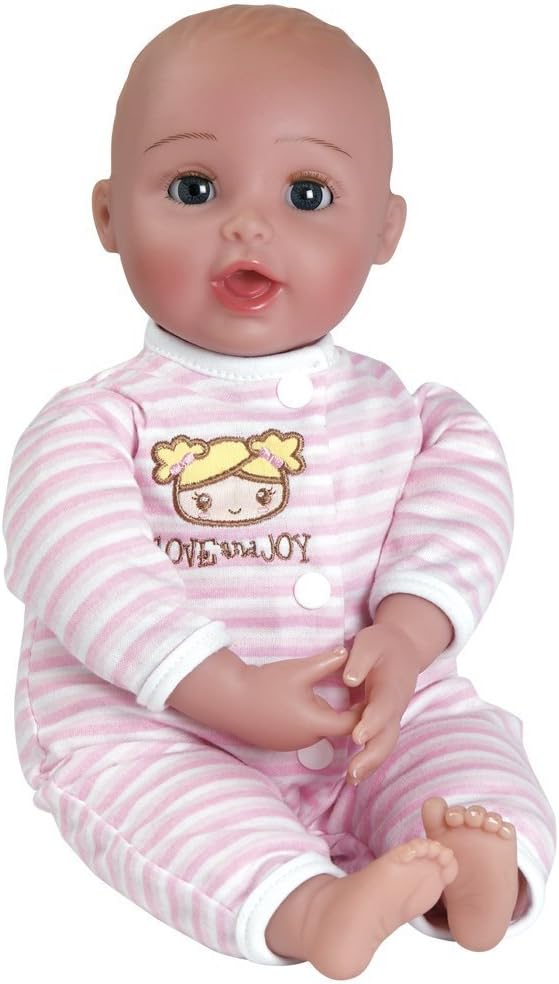 Adora GiggleTime 15Girl Vinyl Weighted Soft Body Toy Play Baby Doll with Laughing Giggles and Harnessed Wrap Carrier Holder for Children 2+, 15 inches (20153009)