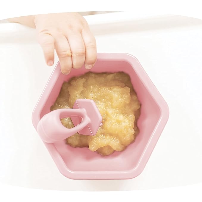 Tiny Twinkle Silicone Training Utensils - Baby Spoons and Baby Forks For Self-Feeding Training - Silicone Baby Led Weaning Utensils For Toddlers And Babies 6-24 Months - Baby Feeding Supplies (Rose)