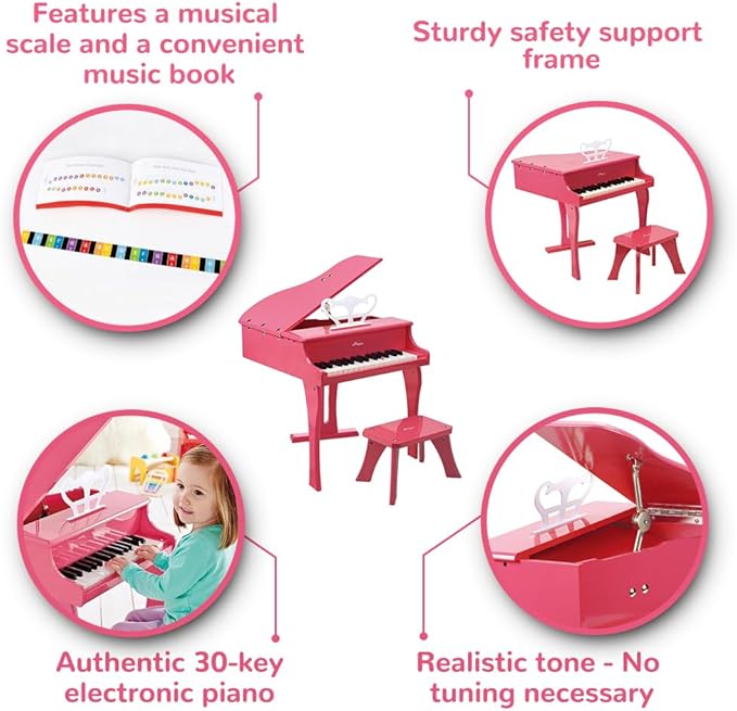 Hape Early Happy Melodies Grand Piano, Pink