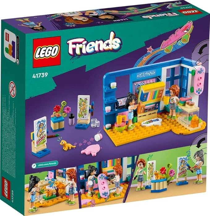 Lego Friends Liann's Room 41739, Art-Themed Bedroom Playset with Liann & Autumn Mini-Dolls, Collectible Toy for Girls and Boys 6 Plus Years Old