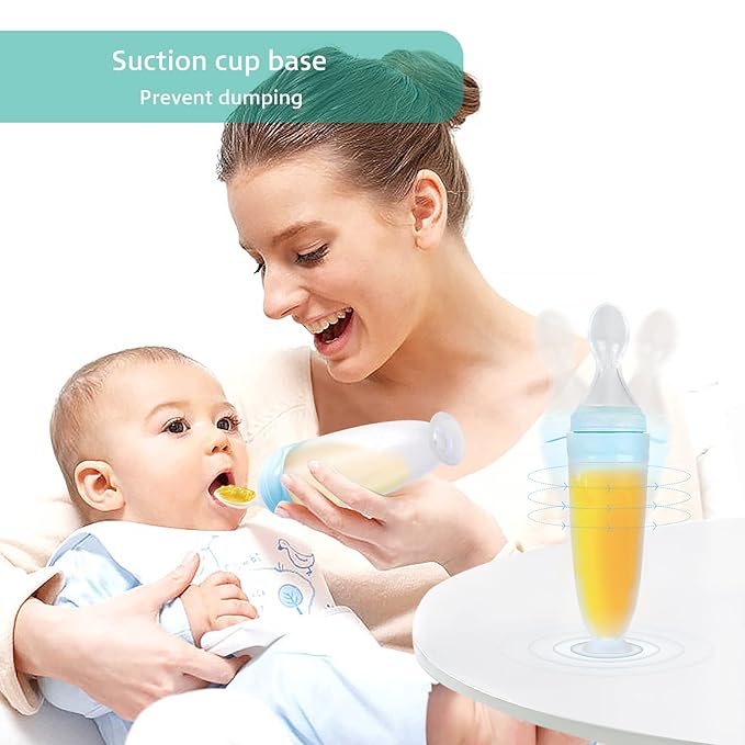 Termichy Baby Food Dispensing Spoon: Squeeze Feeder Dispenser for Baby - Self Feeding Bottle Spoon