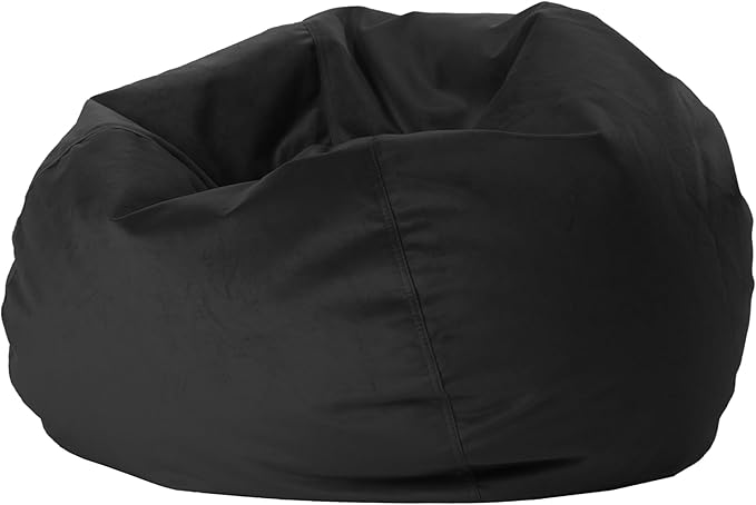 FDP 30" Soft Velvety Bean Bag Chair, Furniture for Kids and Teens, Perfect for Reading, Playing Video Games or Relaxing - Onyx