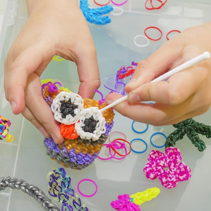 3000PCS Loom Rubber Bands Kit with 75 Clips,5 Hooks, Premium Bracelet Making Kit for Kids Weaving DIY Crafting Gift(Flesh)