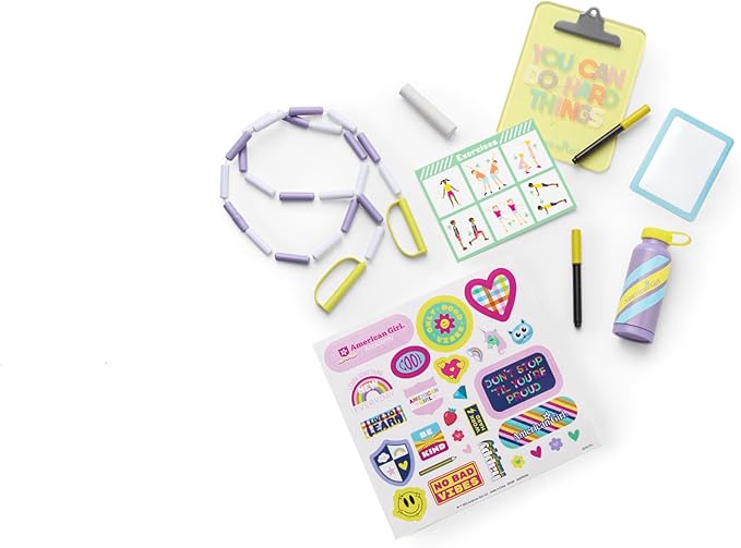 American Girl Truly Me 18-inch Doll Colorful Cubbies Locker Playset with Fold-out Hook and Real Chalkboard, For Ages 6+