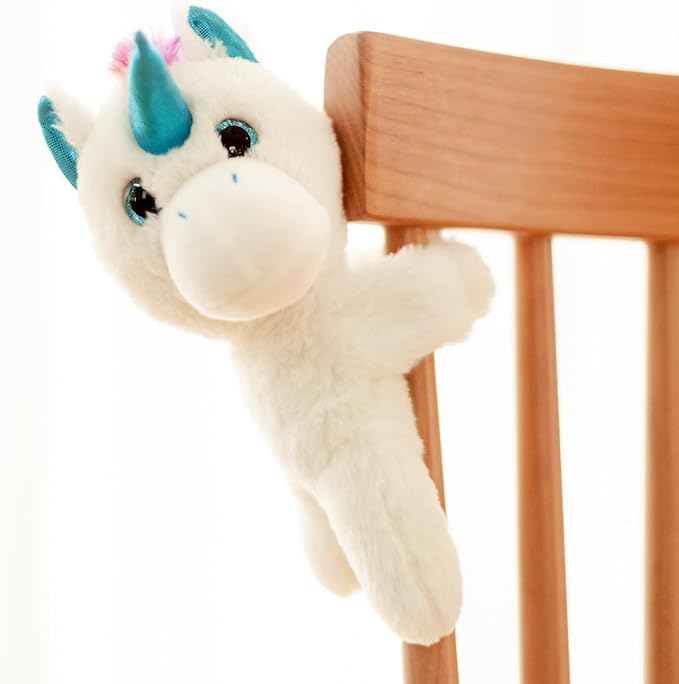 Unicorn Slap Bracelets Wrist Hugger Gift- Stuffed Animals Huggable Plush Toy for Kids and Teens, Toddler Bed and Stroller Toys White, 8.5"