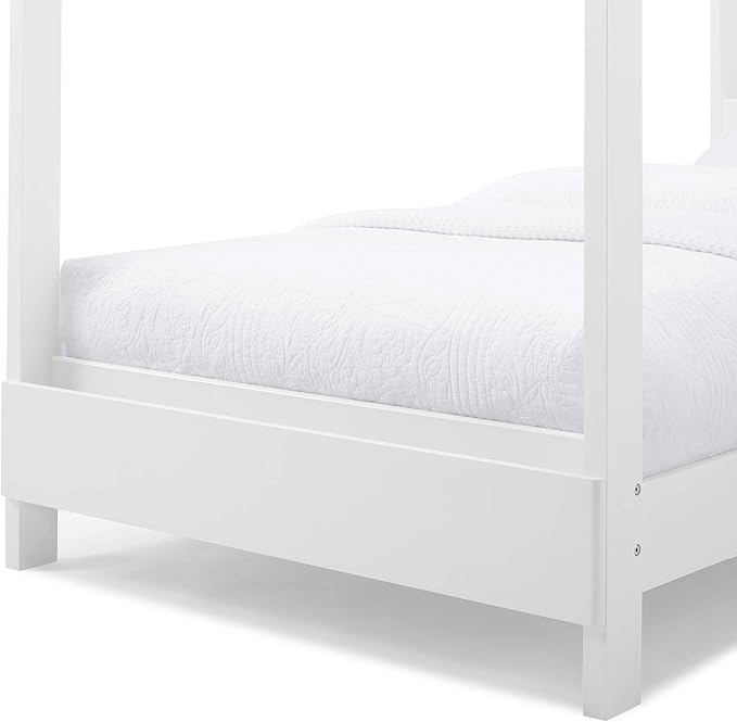 Delta Children Poppy House Wood Twin Bed, Platform Bed - No Box Spring Needed, Bianca White