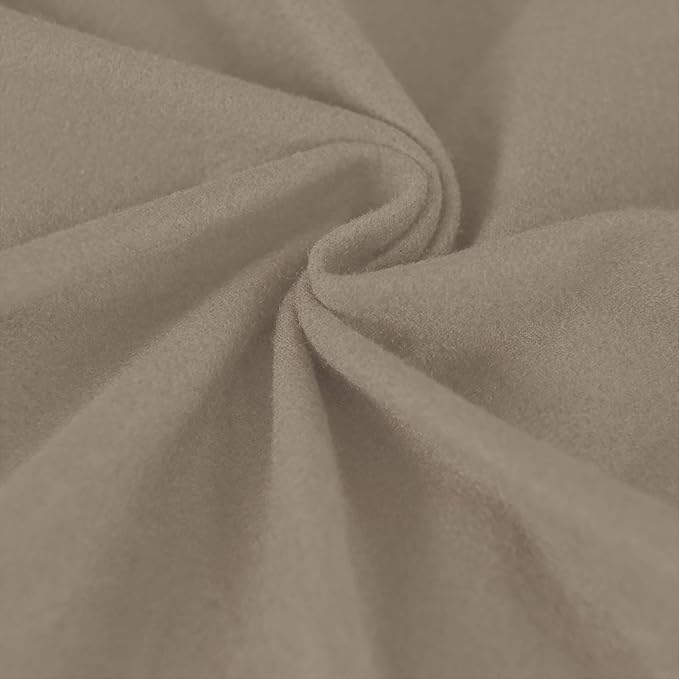 Easy-Going 8 Pieces Microfiber Stretch Sectional Recliner Sofa Slipcover Soft Fitted Fleece 3 Seats Couch Cover Washable Furniture Protector with Elasticity for Kids Pet(Recliner Sofa, Natural)