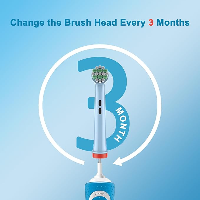 Kids Replacement Heads Compatible with Braun Oral B Kids Electric Toothbrush, Extra Soft Replacement Toothbrush Heads for Gentle Care, Kids Toothbrush Heads are for Ages 3+ and 6-12, 8 Count