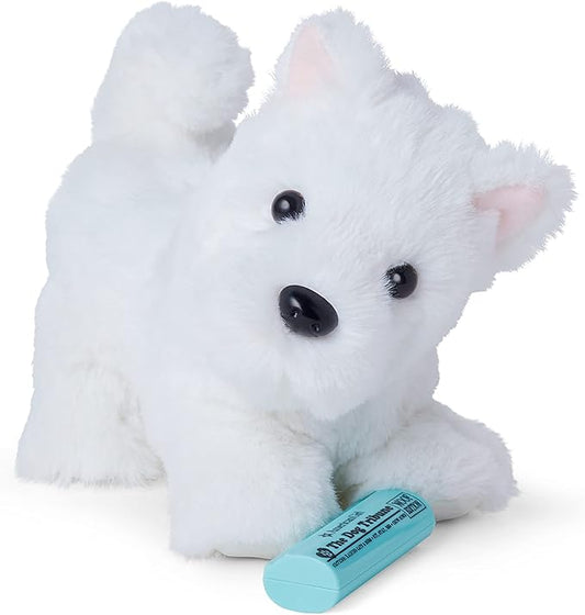 American Girl Coconut Chip White Dog for 18-inch Dolls plus Pet Accessories