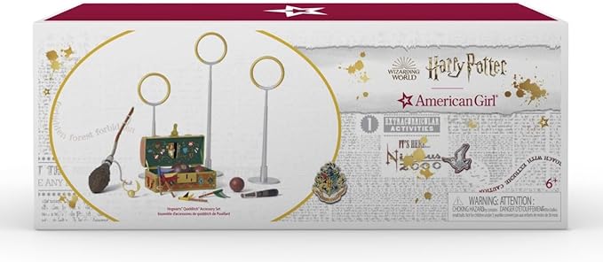 American Girl Harry Potter 18-inch Doll Accessories Hogwarts Quidditch with Trunk, Gear, and House Pennants, For Ages 6+