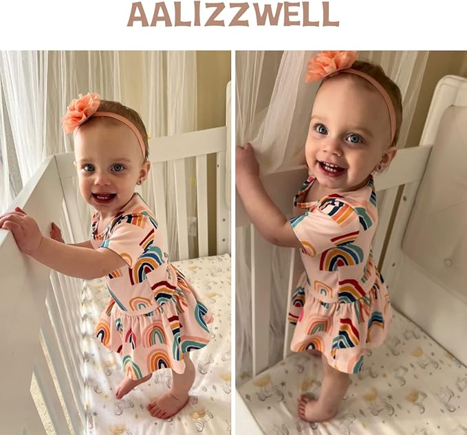 Aalizzwell Newborn Infant Baby Girls Bodysuit Dress