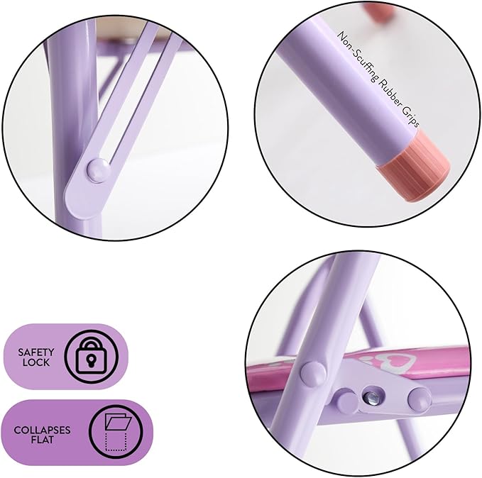 Idea Nuova Gabby's Dollhouse 3 Piece Children's Activity Square Table and 2 Folding Chairs Set, Ages 3+