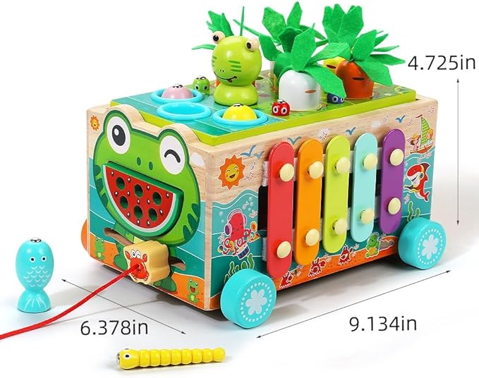 JAUNTY Toddler Wooden Montessori Toy for 1 2 3 Year Old Toys, Educational Stem Toy for Baby Boys Girls 18 Months+, Preschool Learning Fine Motor Skill First 1st Birthday Gifts for Kids Girl Boy 1-3