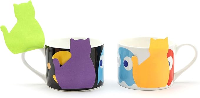 Adorable Cat Lover's Set: 6 Colorful Cat Paper Clips and Silhouette Cat Sticky Notes - Perfect Office Desk Accessories for Work and School