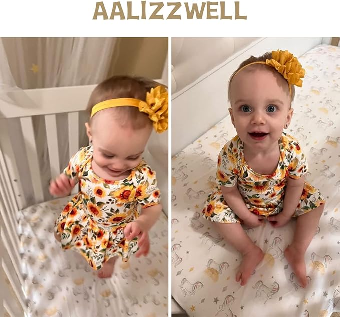 Aalizzwell Newborn Infant Baby Girls Bodysuit Dress