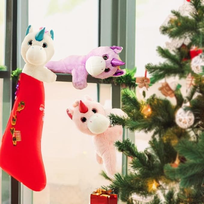 Unicorn Slap Bracelets Stuffed Animals - Plush Toy for Kids and Teens, Toddler Bed and Stroller Toys, Purple,8.5"