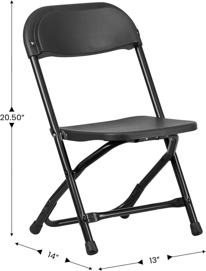 Flash Furniture 2 Pack Kids Black Plastic Folding Chair