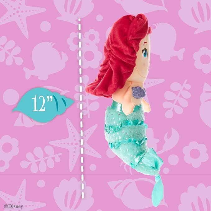 KIDS PREFERRED Disney Baby - Ariel 12" Plush Doll with Musical Sounds - The Little Mermaid Collectable Stuffed Animal for Babies, Toddlers and Kids