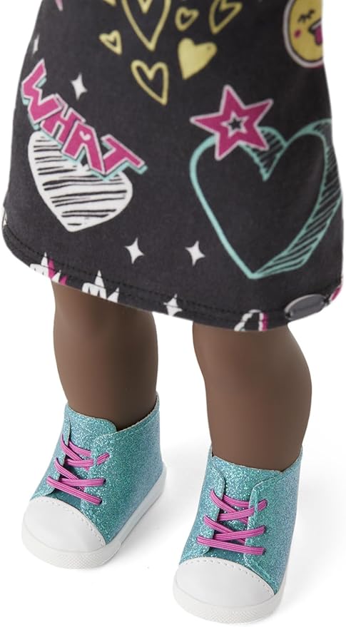American Girl Truly Me 18-inch Doll Show Your Wild Side Outfit with T-shirt Dress and High-Top Sneakers, For Ages 6+