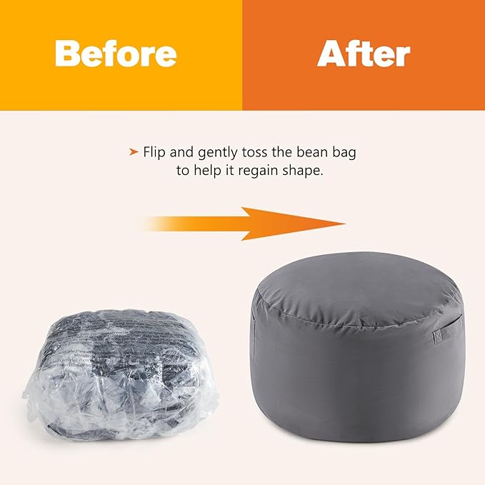 Sweetcrispy Bean Bag Chair for Kids/Teens, Oversized Beanbag for Gaming Reading Foam Filled Couch Furniture with Soft Removable Cover, Giant Comfy Sofa for Living Room Bedroom College Dorm, 3 Feet