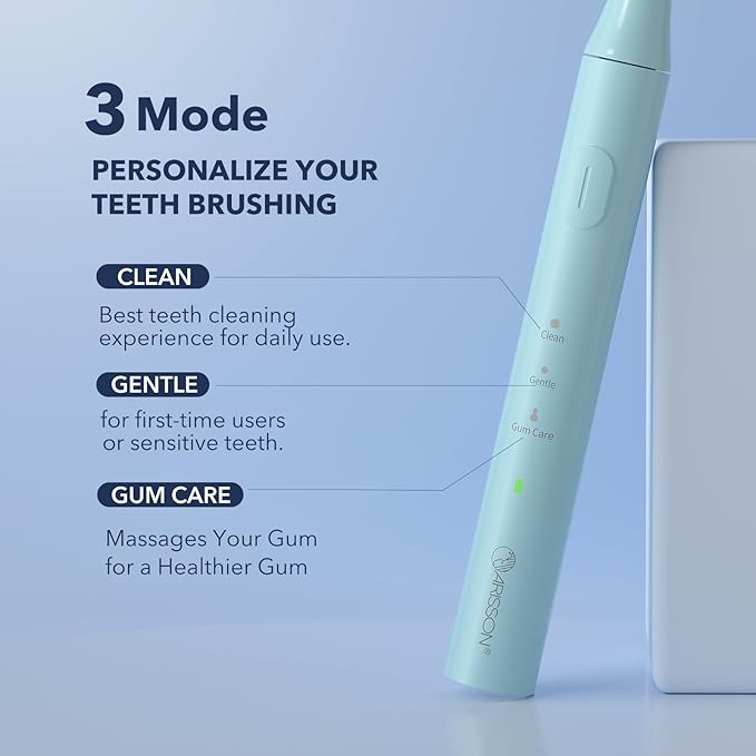 ARISSON Sonic Electric Toothbrush for Adults and Kids, 40,000 VPM Power Toothbrush, 1.5H Fast Charge Ultrasonic Electric Toothbrushes with 2 Minutes Smart Timer, Jet Stream