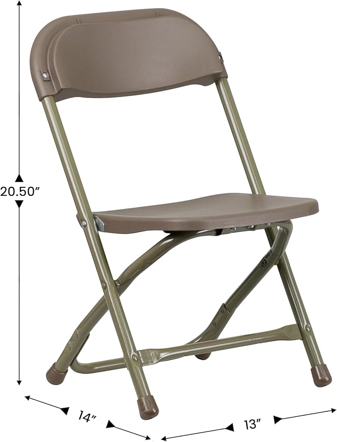 Flash Furniture Timmy 10 Pk. Kids Brown Plastic Folding Chair