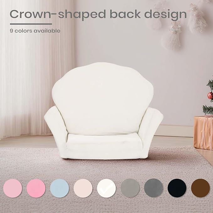 COSYLAND Kids Sofa for Toddler, 2-in-1 Folding and Expandable Soft Chair Bed Toddlers,Convertible Sofa to Lounger Sleeper Chair Bed for Girls and Boys,Wool White