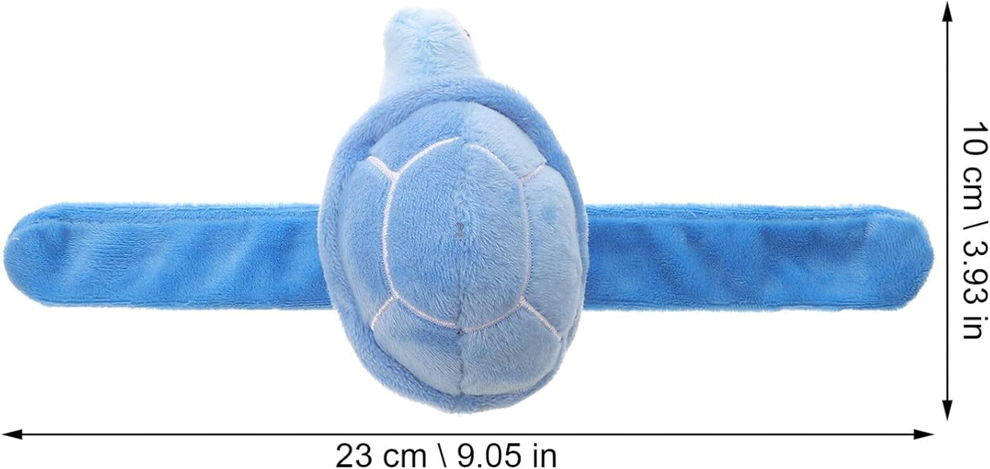 Animals Slap Bracelet Turtle Snap Bands Plush Slap Wristband Stuffed Animal Slap Plush Hug Slap Wristband for Party Favors Supplies Sky-Blue