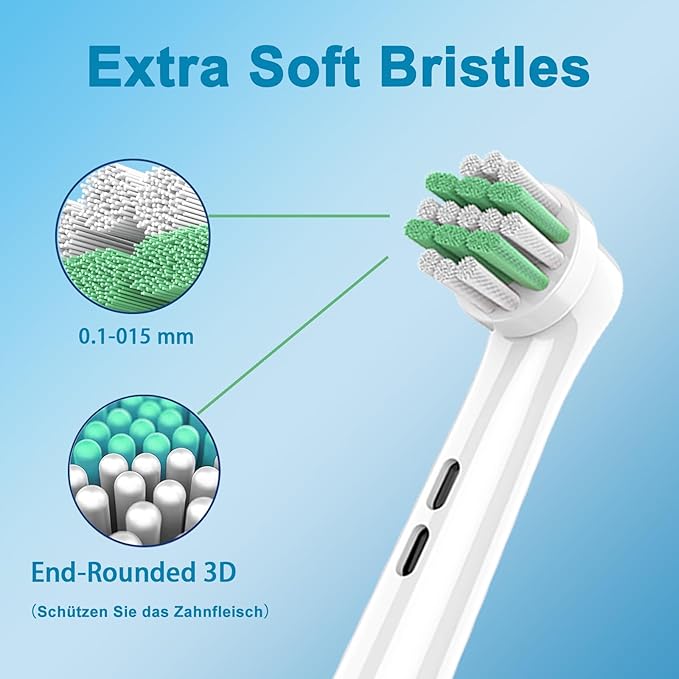 Kids Replacement Heads Compatible with Braun Oral B Kids Electric Toothbrush, Extra Soft Replacement Toothbrush Heads for Gentle Care, Kids Toothbrush Heads are for Ages 3+ and 6-12, 8 Count