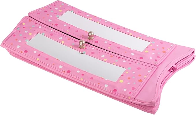 Adora Premium Quality Doll Closet, Pink Doll Wardrobe with Six Shelves, Large Drawer and Mirrored Door, Fits Most Dolls Up to 18 ", Birthday Gift for Ages 6+