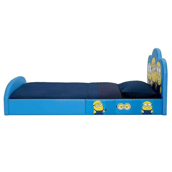 Delta Children Minions Upholstered Twin Bed, Blue
