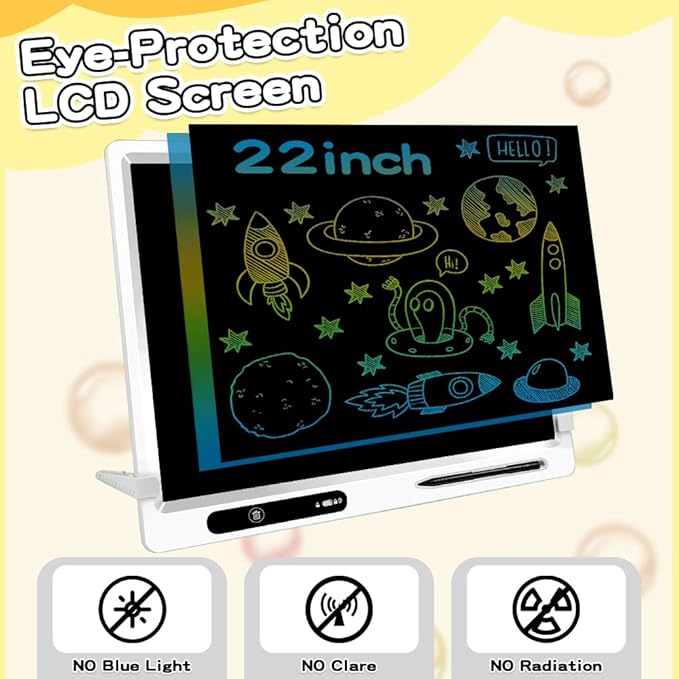 22 Inch LCD Writing Tablet, Large Doodle Board for Kid with 2pens and Adjustable Bracket,Educational Learning Toys Christmas Birthday Gifts for Kids Adults Home School