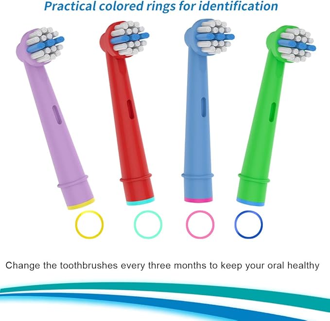 8pcs Kids Toothbrush Replacement Heads Compatible with Oral B Electric Toothbrush, Soft Bristles and Small Heads for Sensitive Teeth and Gum of The Kids