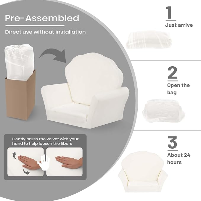 COSYLAND Kids Sofa for Toddler, 2-in-1 Folding and Expandable Soft Chair Bed Toddlers,Convertible Sofa to Lounger Sleeper Chair Bed for Girls and Boys,Wool White