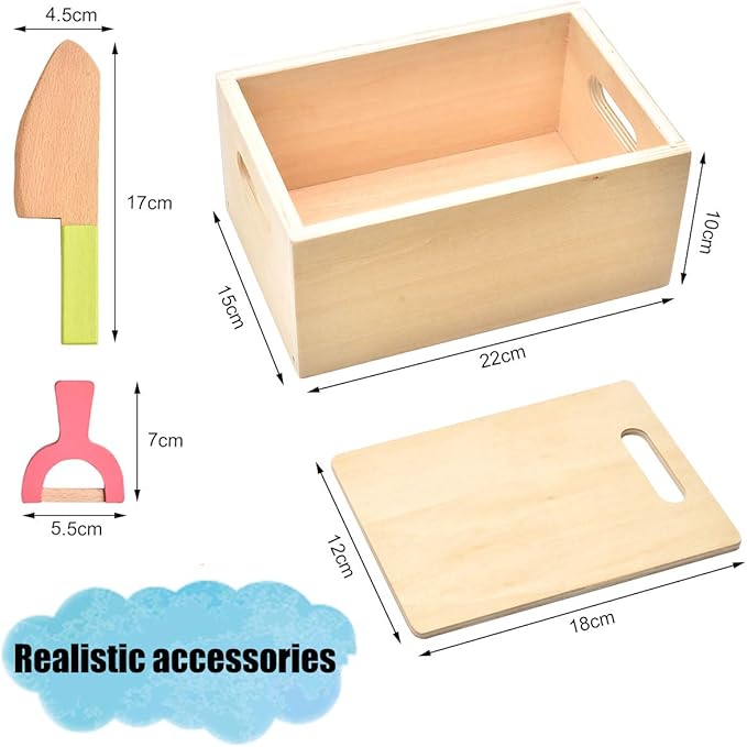 Wooden Play Food for Kids Kitchen - Toys Food Vegetables and Fruit for 2 Year Old Boys Girls Role Pretend Play Early Education Montessori Education