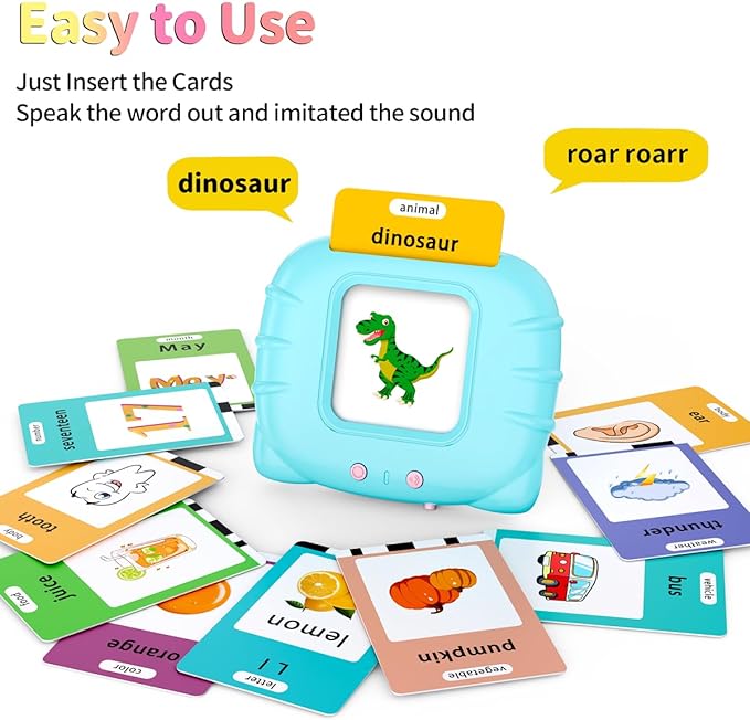 580 Pre-K Sight Words Talking Flash Cards with Dolch Words,Letters/Number(0-100), Etc, Speech Therapy, Autism Sensory Toys, Learning Educational Gifts for 3-6 Year Old Boys and Girls, Blue