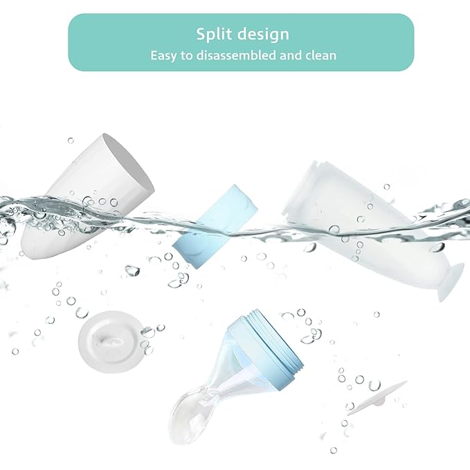 Termichy Baby Food Dispensing Spoon: Squeeze Feeder Dispenser for Baby - Self Feeding Bottle Spoon