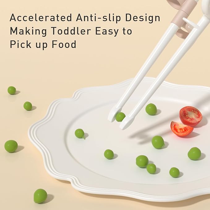 Toddler Utensils Stainless Steel Kids Silverware Set with Kids Training Chopsticks and Baby Spoon and Fork for Self Feeding Learning with Case