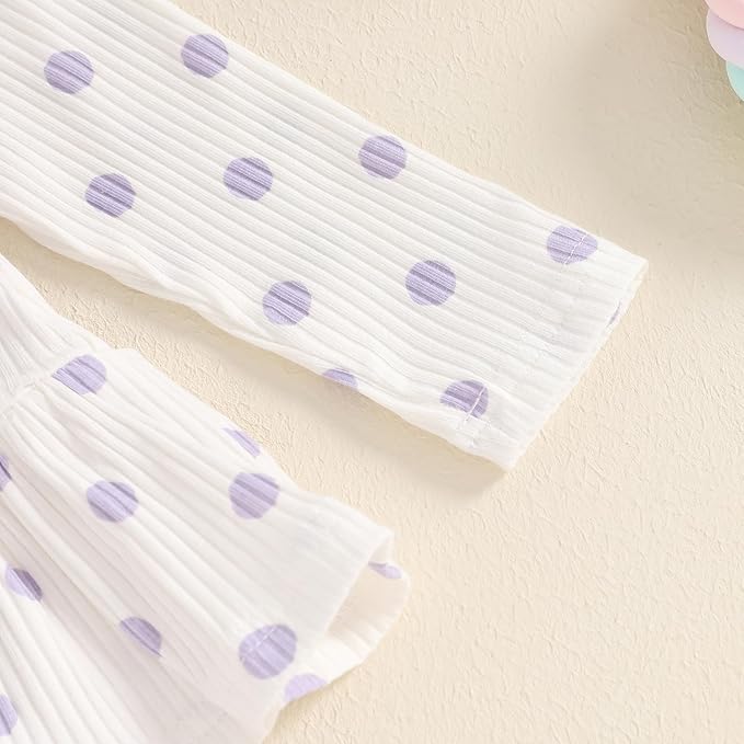 Mubineo Toddler Baby Girl Clothes Cute Ribbed Outfits Knit Long Sleeve Shirt Tops Bell Bottom Pant Fall Winter Outfit