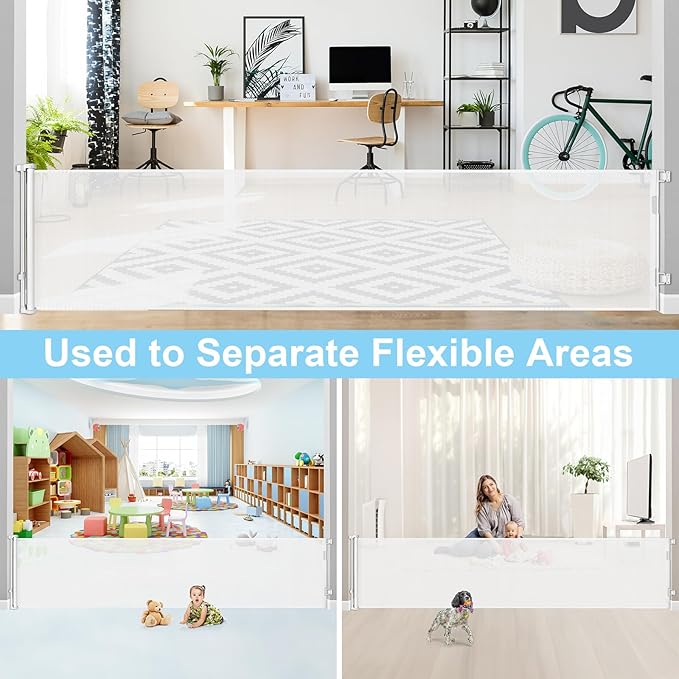 168 Inch Extra Long Baby Gates for Large Openings Retractable Baby Gate Retractable Gate Outdoor Retractable Baby Gates Extra Wide Baby Gates for Large Openings Extra Large Dog Gate for Large Openings