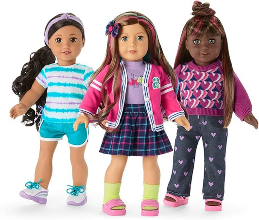 American Girl Truly Me 18-inch Doll School-Day Style Outfit with Cardigan, Tee, and Pair of Sneakers, For Ages 6+