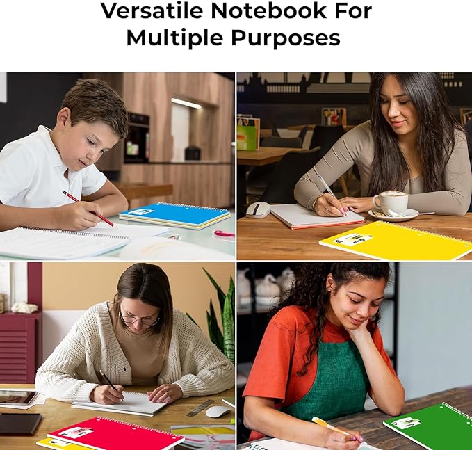 1440 Packs (Pallet) 3 Subject Notebooks, Spiral Notebook Bulk, Wide Ruled, Pallet of Notebooks, 150 Sheets (300 pages), 8 x 10-1/2",Bulk Spiral Notebooks for School & Office, 4-7 Days Transit