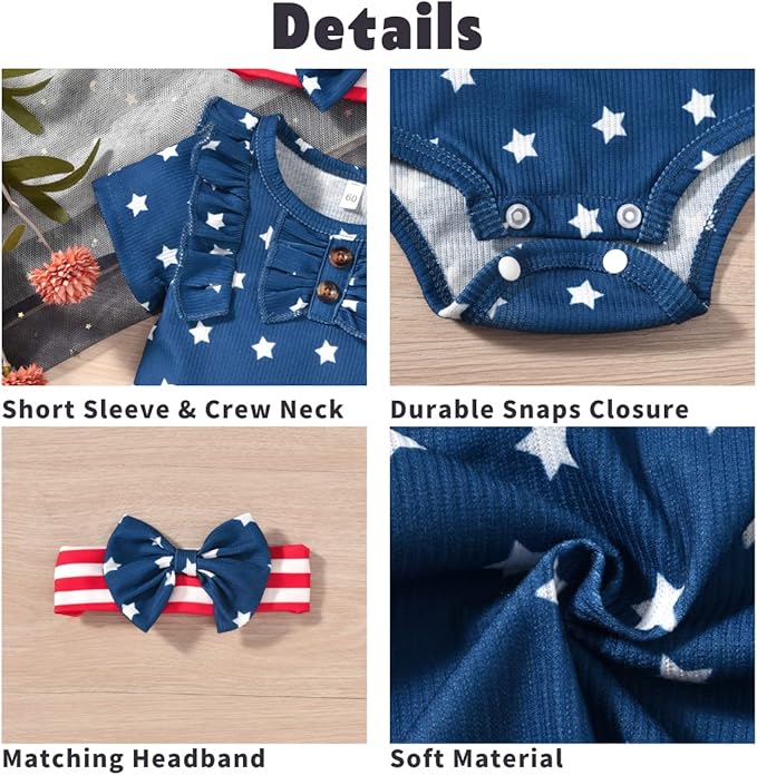 Aalizzwell Newborn Infant Baby Girls Summer Outfit