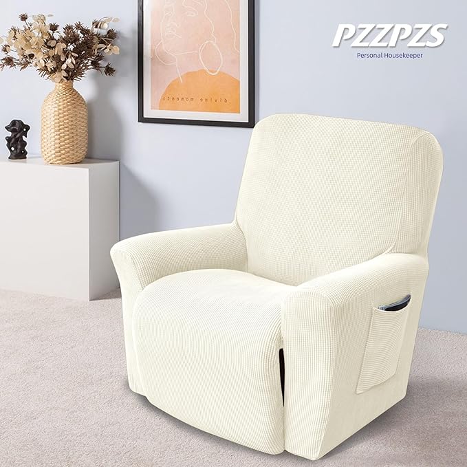 Recliner Chair Cover Lazy Boy Recliner Covers Recliner Covers for Recliner Chair 1 Piece Furniture Protector Prevent wear and pet Hair（Recliner,Beige）