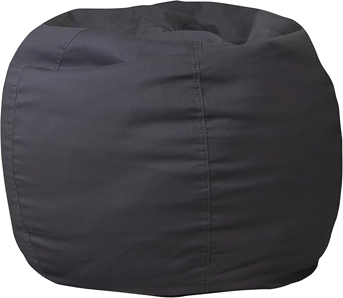 Flash Furniture Dillon Small Bean Bag Chair for Kids and Teens, Foam-Filled Beanbag Chair with Machine Washable Cover, Gray