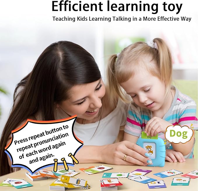 Kidzdo 540 Sight Words Talking Flash Cards with Music, Pocket Speech Therapy Toys, Montessori Toys, Learning Educational Teaching Gifts for Ages 2 3 4 5 6 Years Old Boys and Girls, Aqua