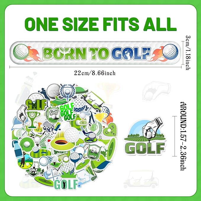 74 PCS Golf Party Favors, 50 PCS Golf Stickers 24 PCS Golf Slap Bracelets Golf Birthday Party Decorations Supplies for Kids Adults